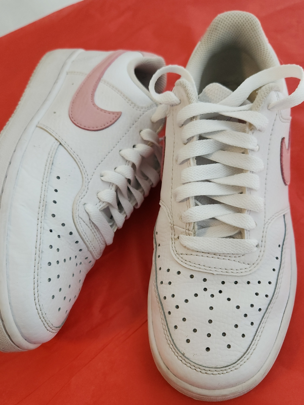 Nike Court Vision Low Sneakers Women’s Size 6.0 White Pink Casual Trendy - Picture 6 of 13